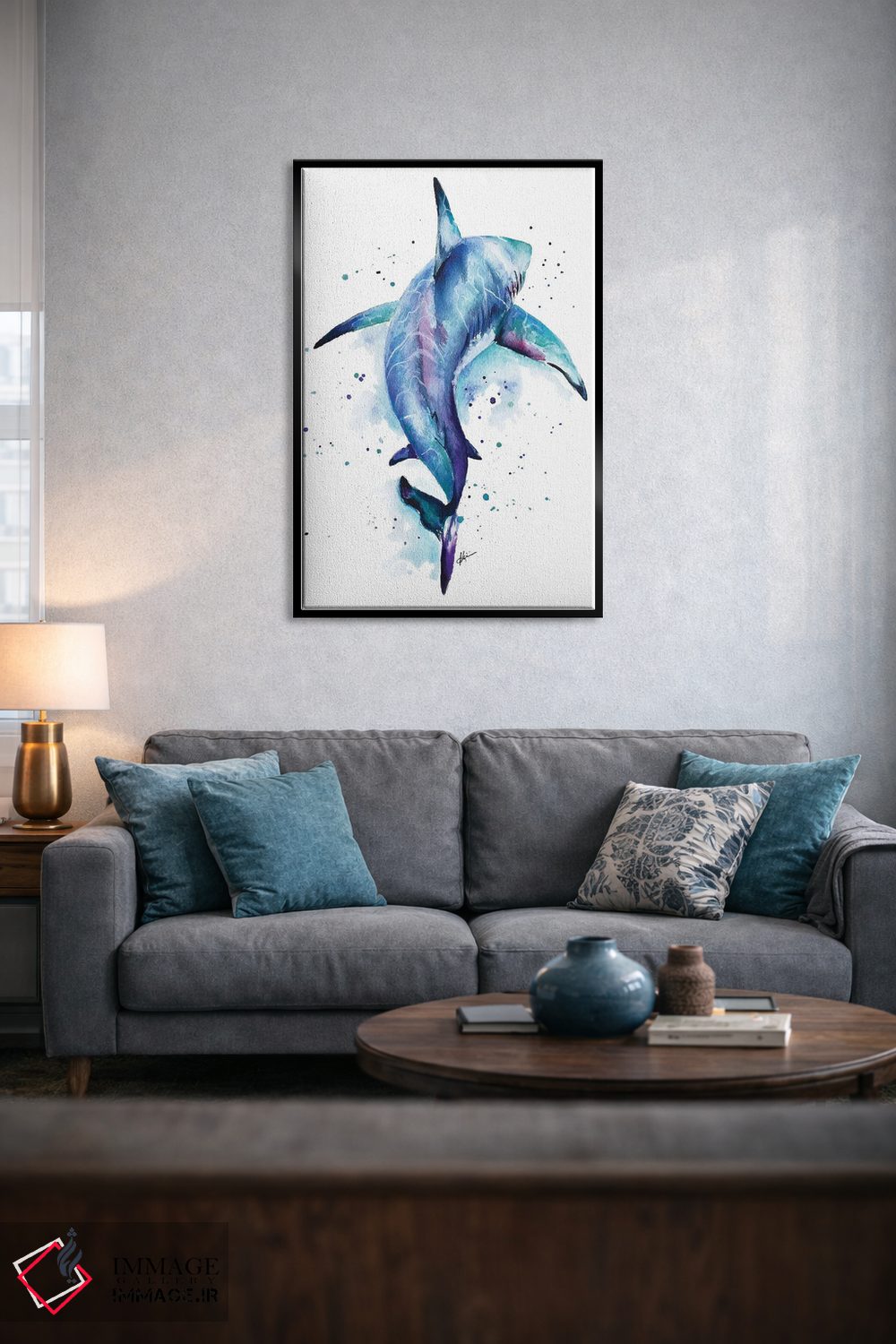 تابلو دکوراتیو کوسه اثر لینزی کیوی - D5B