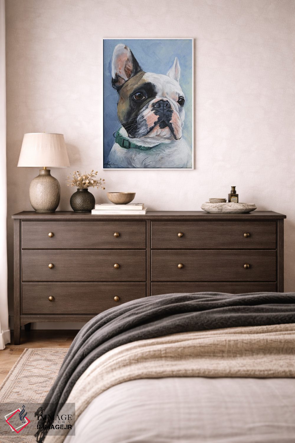 تابلو دکوراتیو بولداگ فرانسوی پایدار اثر لینزی کیوی - D1W
