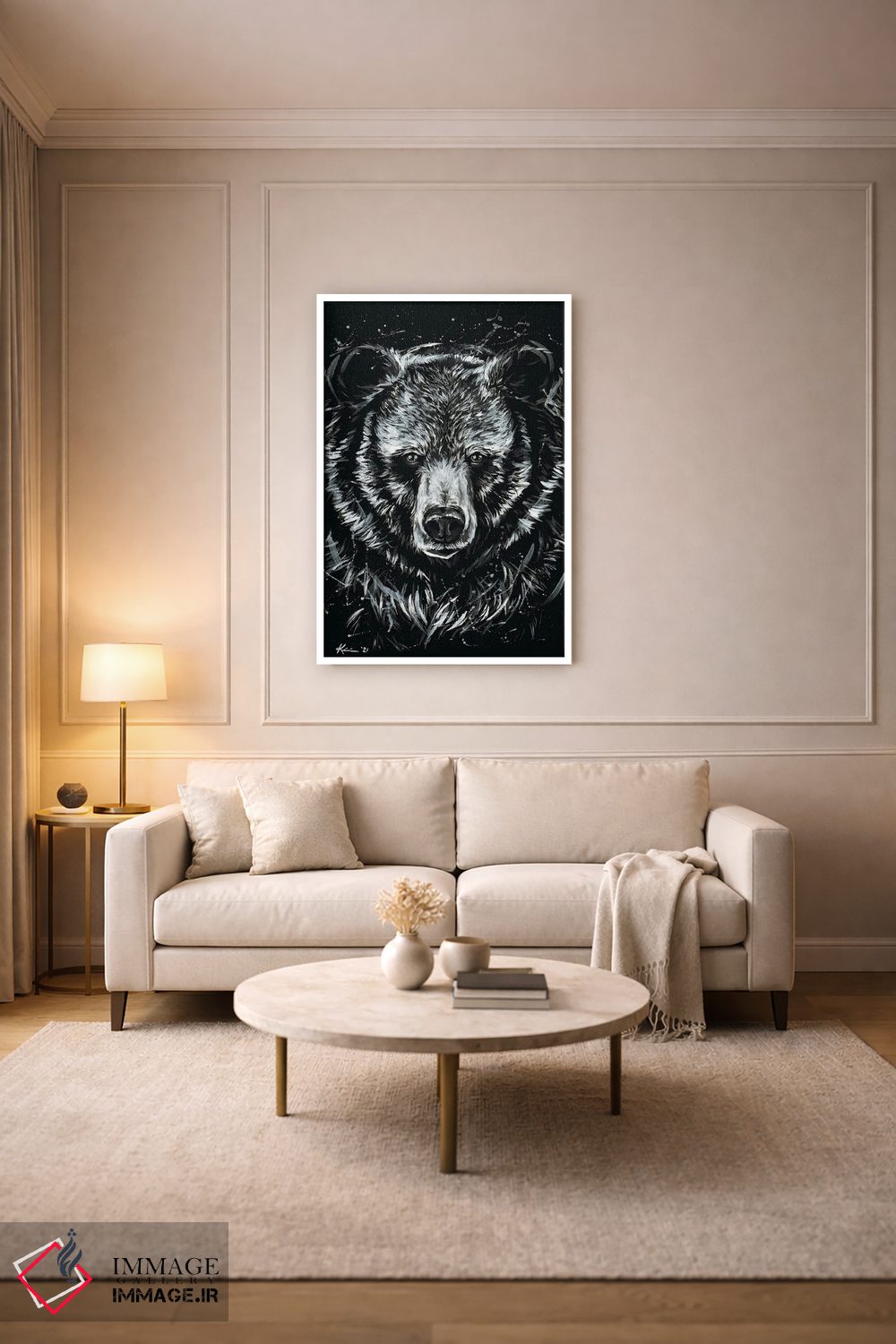 تابلو دکوراتیو خرس گریزلی اثر لینزی کیوی - D3W