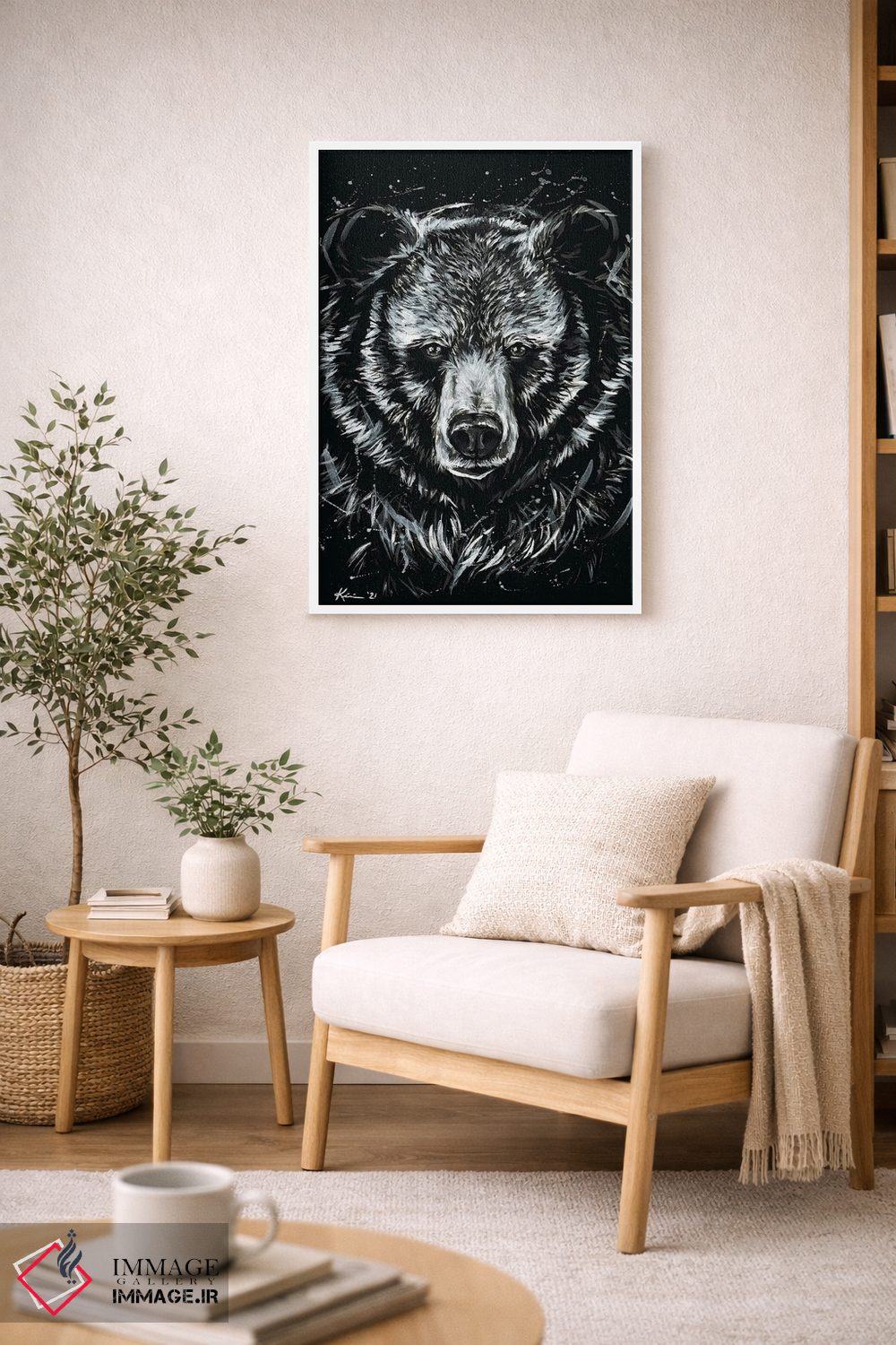 تابلو دکوراتیو خرس گریزلی اثر لینزی کیوی - D4W