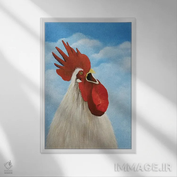 تابلو دکوراتیو قوقولی قوقو اثر شریل میلر لکی - نمای قابدار سفید