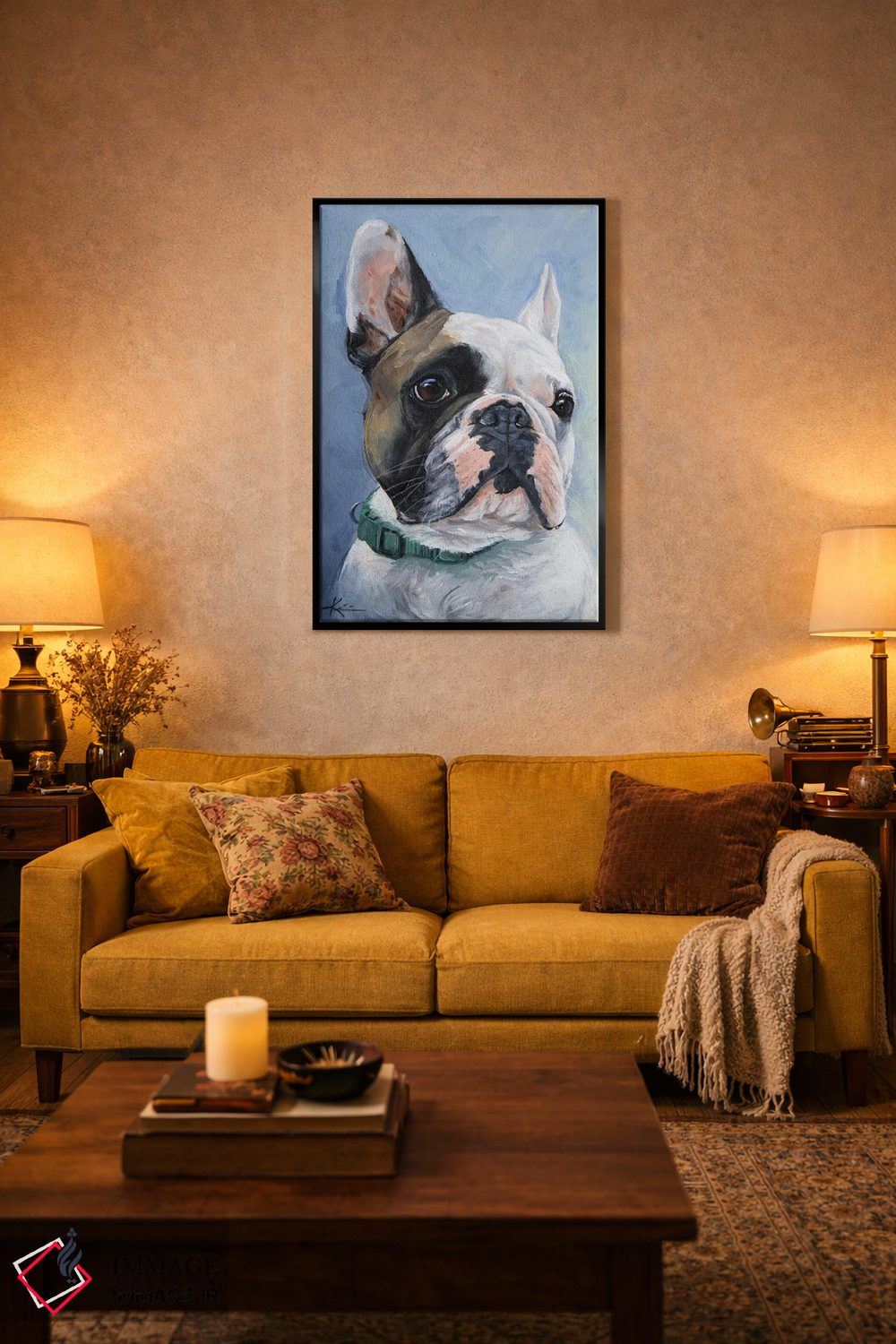 تابلو دکوراتیو بولداگ فرانسوی پایدار اثر لینزی کیوی - D3B