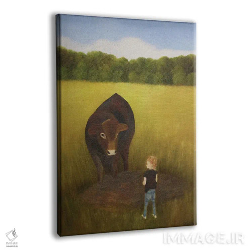 تابلو دکوراتیو دیدار با گاو اثر شریل میلر لکی - نمای پرسپکتیو محصول