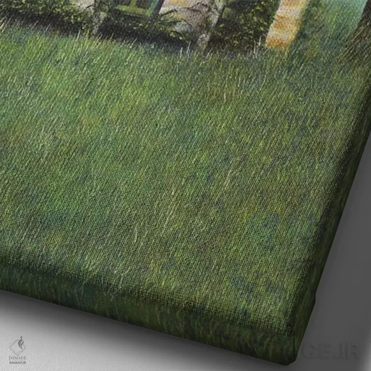 تابلو دکوراتیو کلبه اثر شریل میلر لکی - نمای نزدیک بافت بوم