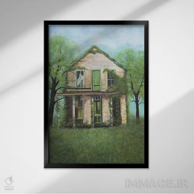 تابلو دکوراتیو کلبه اثر شریل میلر لکی - نمای قابدار مشکی