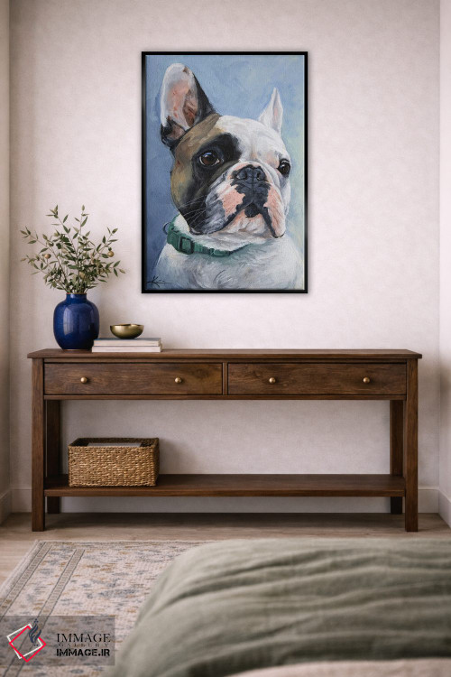 تابلو دکوراتیو بولداگ فرانسوی پایدار اثر لینزی کیوی - D5B