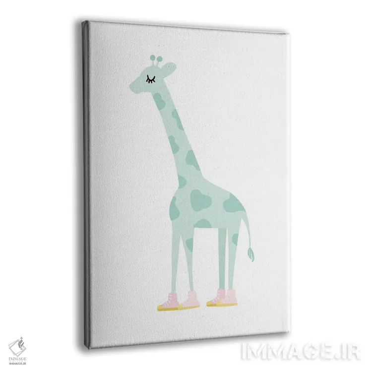 تابلو مینیمال زرافه اثر لیدی لوئیز دیزاینز - نمای پرسپکتیو محصول
