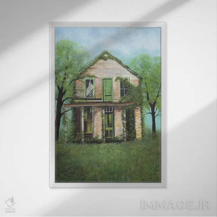 تابلو دکوراتیو کلبه اثر شریل میلر لکی - نمای قابدار سفید