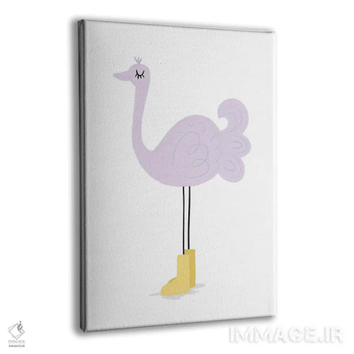 تابلو مینیمال شترمرغ اثر لیدی لوئیز دیزاینز - نمای پرسپکتیو محصول