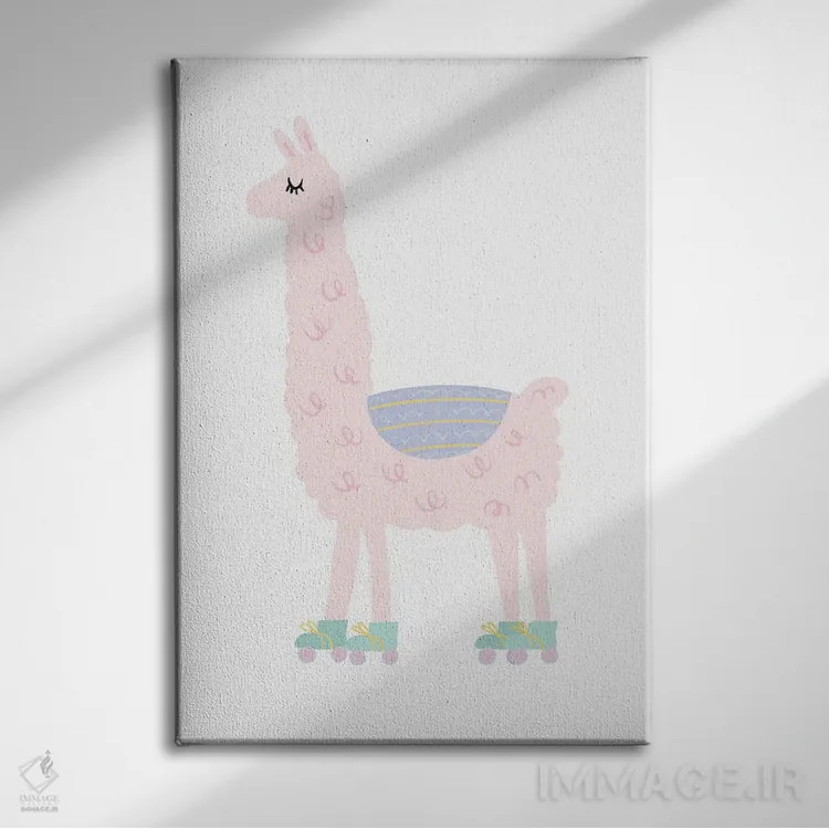 تابلو مینیمال لاما اثر لیدی لوئیز دیزاینز - نمای روبهرو روی دیوار