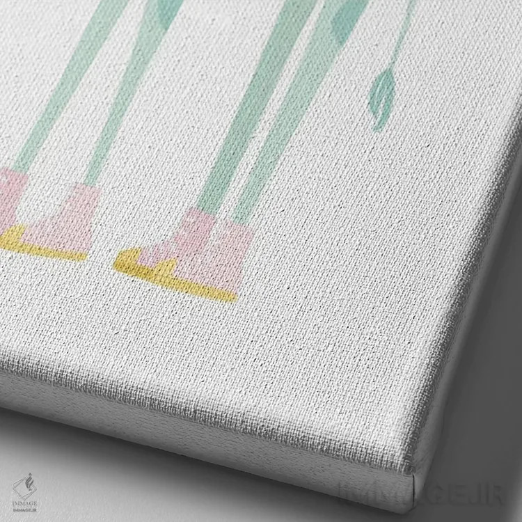 تابلو مینیمال زرافه اثر لیدی لوئیز دیزاینز - نمای نزدیک بافت بوم