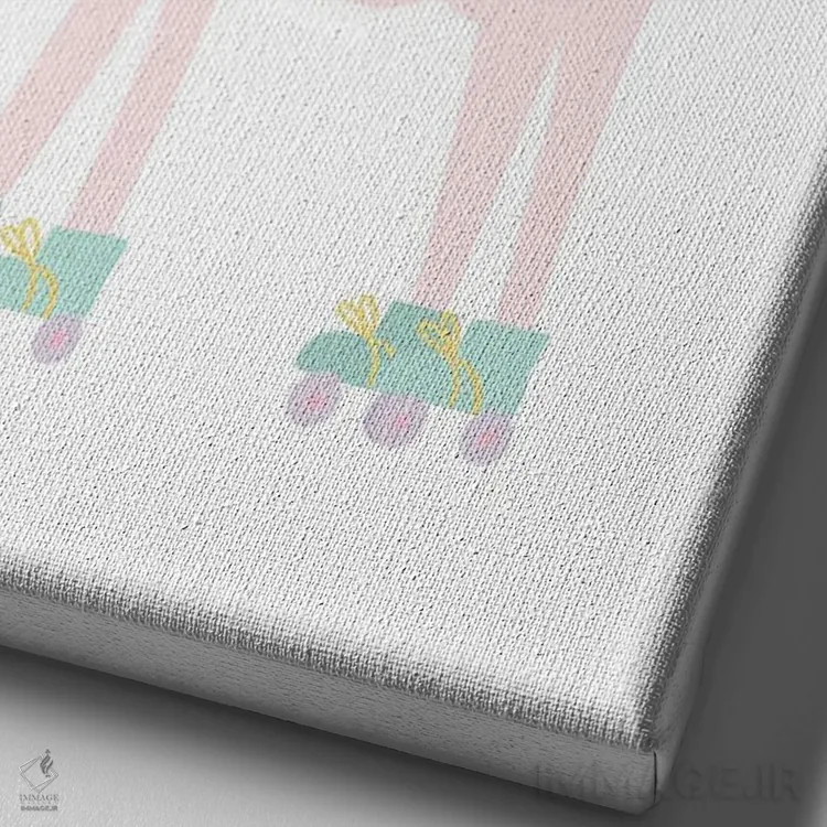 تابلو مینیمال لاما اثر لیدی لوئیز دیزاینز - نمای نزدیک بافت بوم