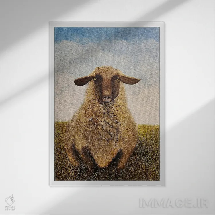 تابلو دکوراتیو پشمالو اثر شریل میلر لکی - نمای قابدار سفید