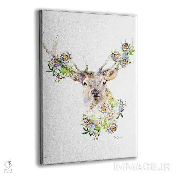 تابلو دکوراتیو گوزن نر گیاهی حیات وحش اثر لولا دیزاین - نمای پرسپکتیو محصول