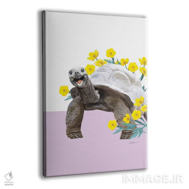 تابلو دکوراتیو لاک پشت خشکی سافاری اثر لولا دیزاین - نمای پرسپکتیو محصول