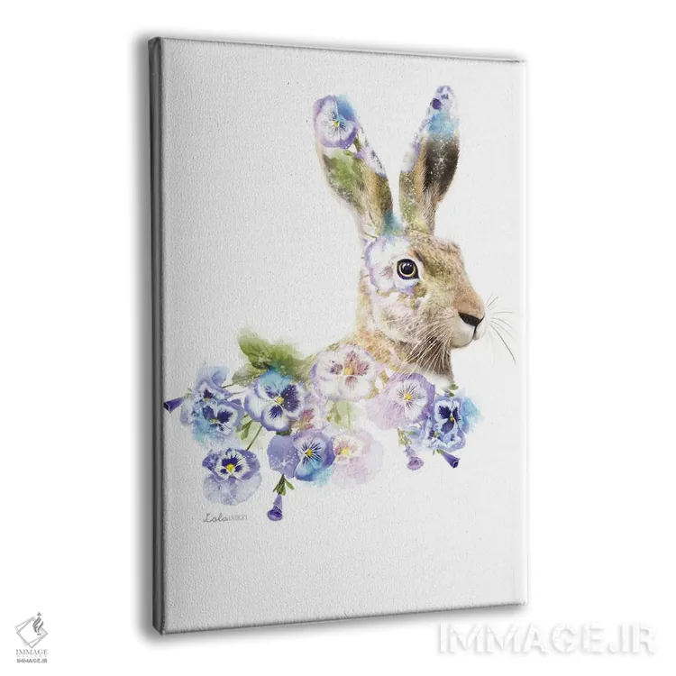 تابلو دکوراتیو خرگوش گیاهی حیات وحش اثر لولا دیزاین - نمای پرسپکتیو محصول