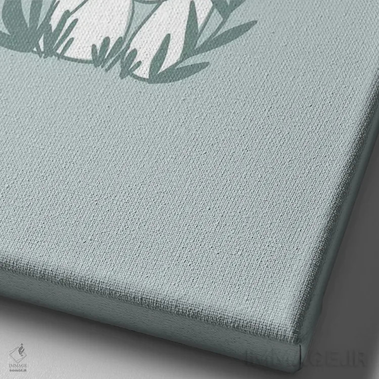 تابلو دکوراتیو قارچ های آبی اثر لیدی لوئیز دیزاینز - نمای نزدیک بافت بوم