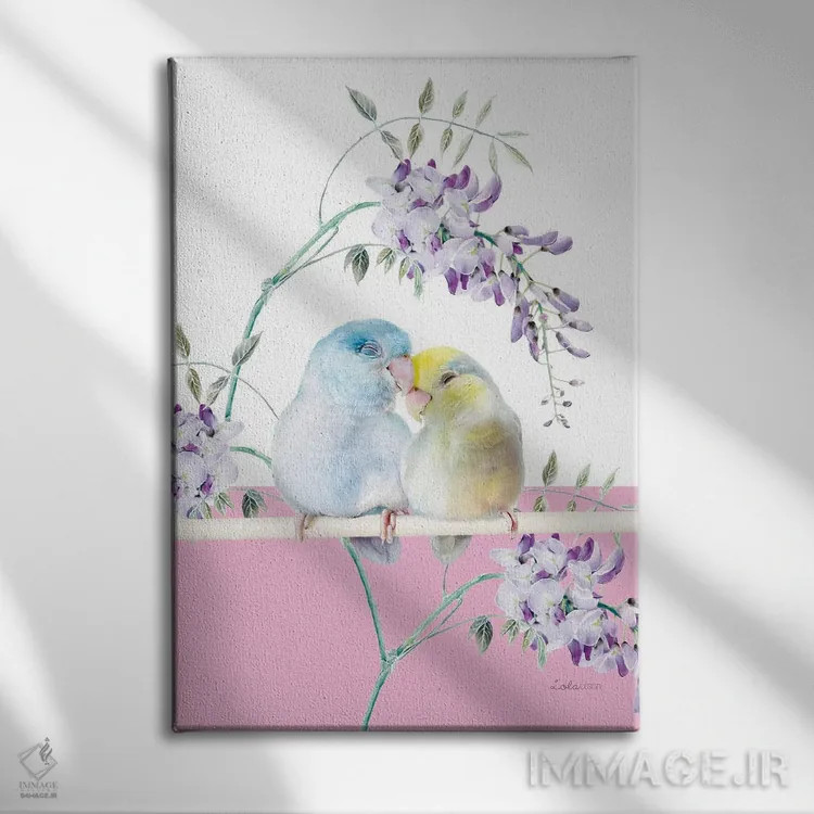 تابلو دکوراتیو طوطی کوچک سافاری اثر لولا دیزاین - نمای روبهرو روی دیوار
