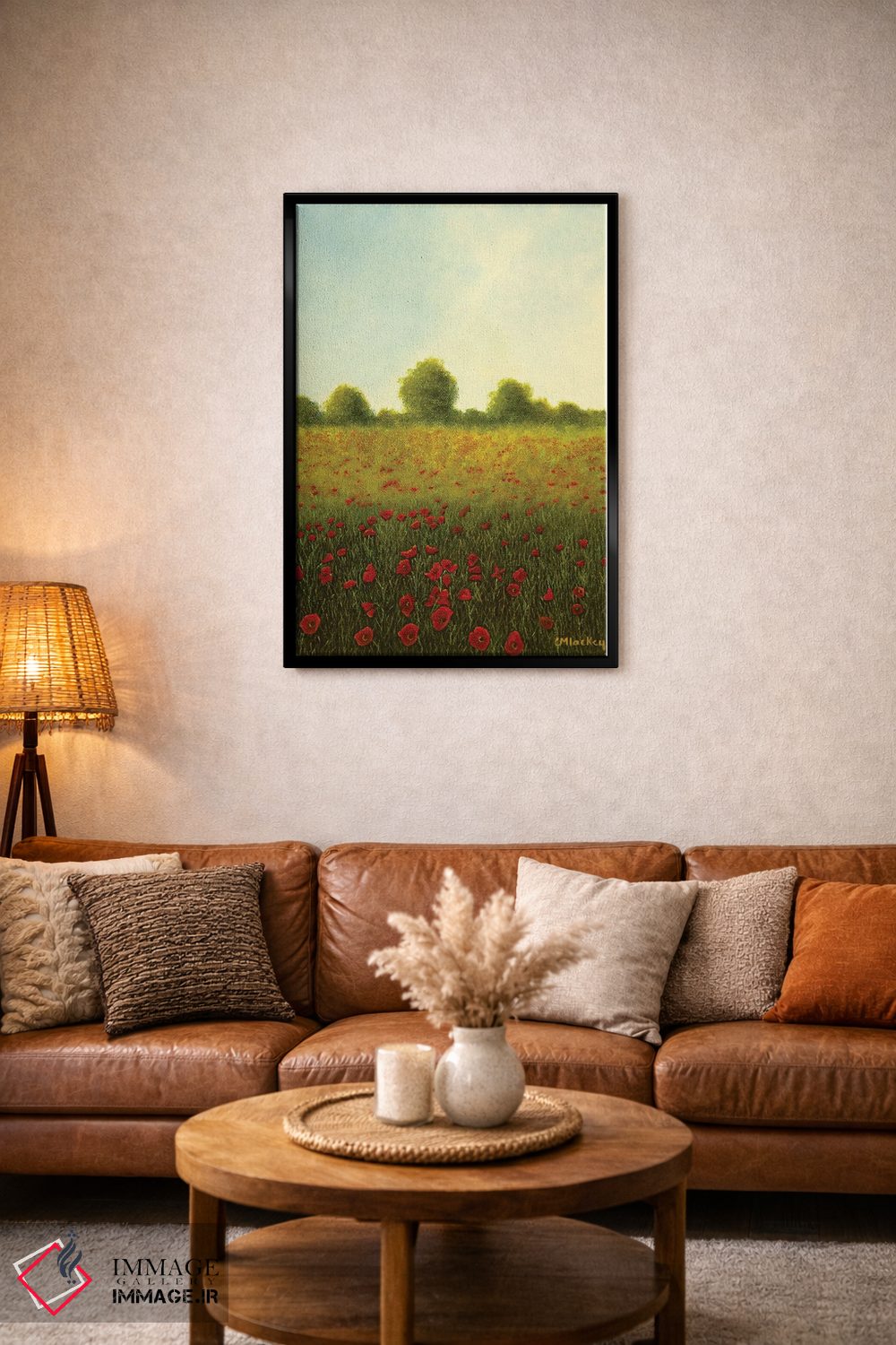 تابلو دکوراتیو مزرعه شقایق اثر شریل میلر لکی - D4B