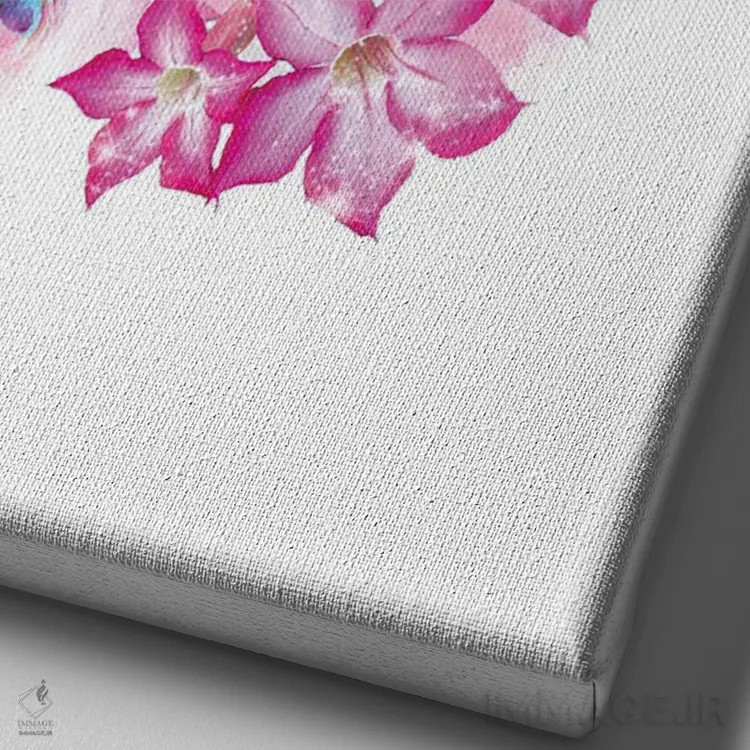 تابلو دکوراتیو طاووس گیاهی حیات وحش اثر لولا دیزاین - نمای نزدیک بافت بوم