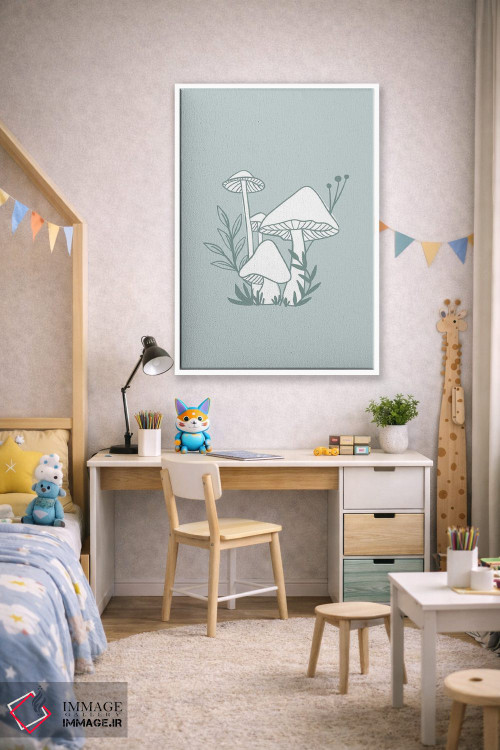 تابلو دکوراتیو قارچ های آبی اثر لیدی لوئیز دیزاینز - D1W