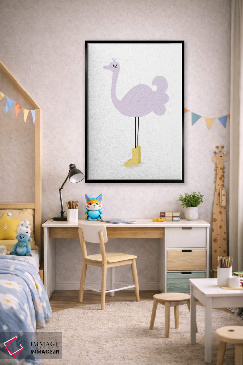 تابلو مینیمال شترمرغ اثر لیدی لوئیز دیزاینز - D2B