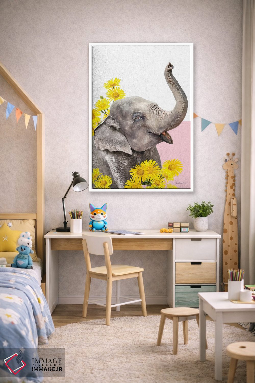 تابلو دکوراتیو فیل سافاری اثر لولا دیزاین - D1W