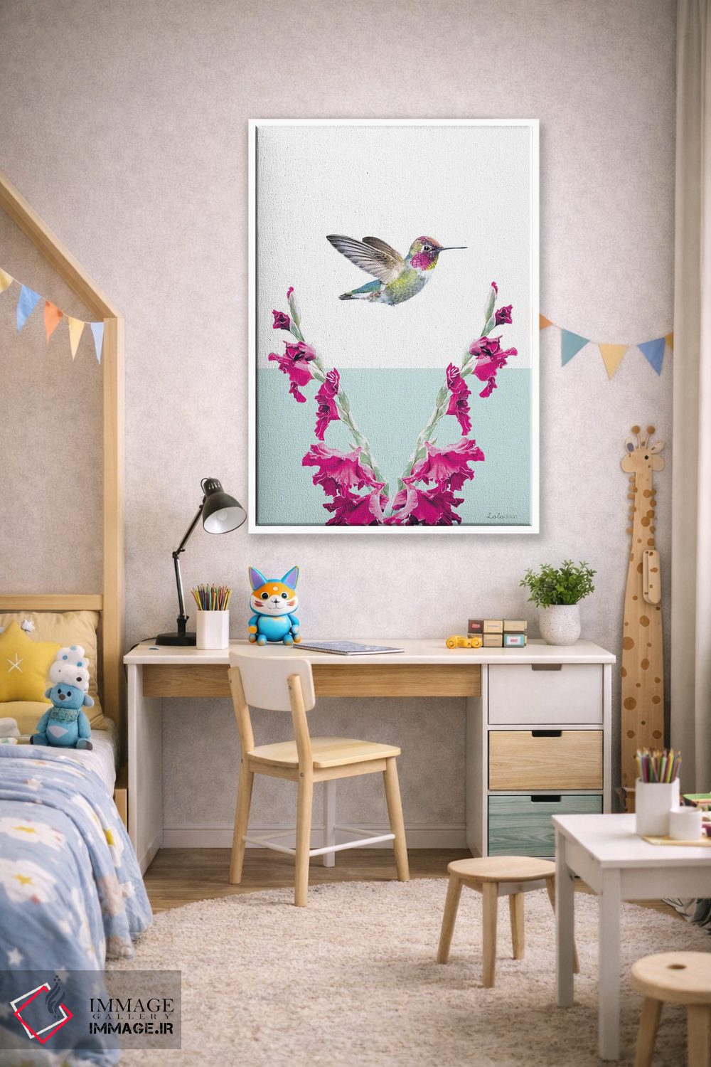 تابلو دکوراتیو مرغ مگس خوار سافاری اثر لولا دیزاین - D1W