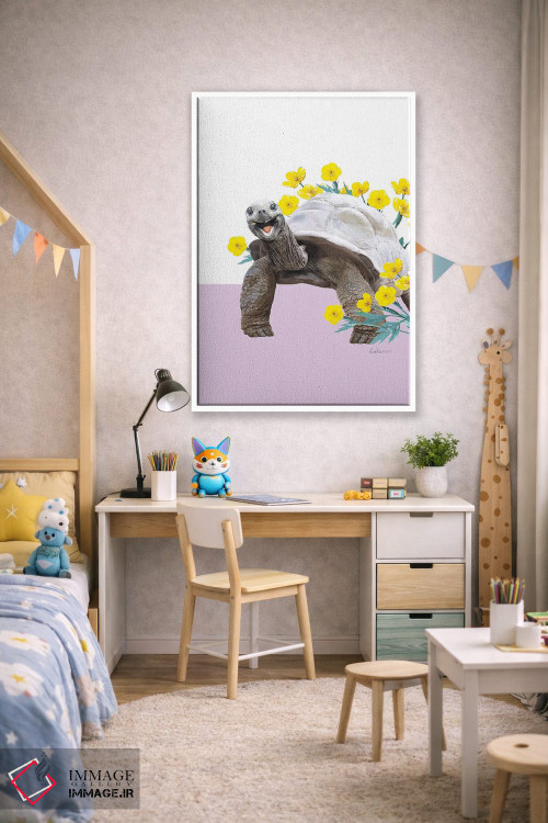 تابلو دکوراتیو لاک پشت خشکی سافاری اثر لولا دیزاین - D1W