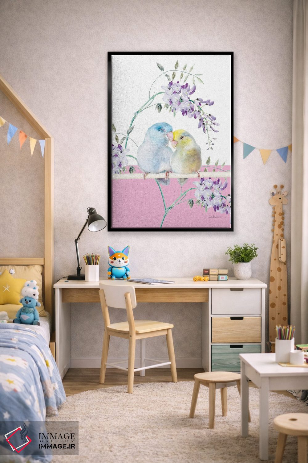 تابلو دکوراتیو طوطی کوچک سافاری اثر لولا دیزاین - D2B