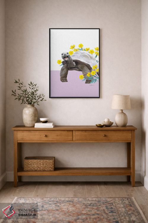 تابلو دکوراتیو لاک پشت خشکی سافاری اثر لولا دیزاین - D2B