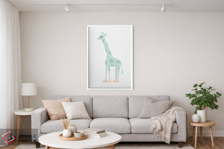 تابلو مینیمال زرافه اثر لیدی لوئیز دیزاینز - D4W