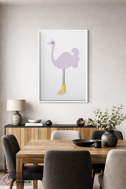 تابلو مینیمال شترمرغ اثر لیدی لوئیز دیزاینز - D4W