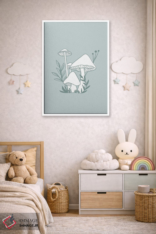 تابلو دکوراتیو قارچ های آبی اثر لیدی لوئیز دیزاینز - D4W