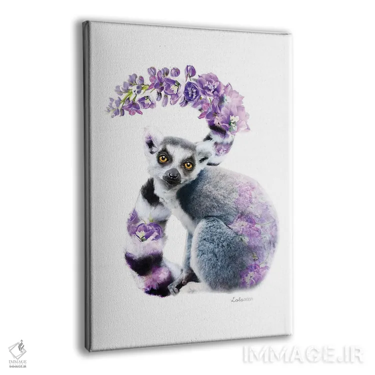 تابلو دکوراتیو لمور گیاهی حیات وحش اثر لولا دیزاین - نمای پرسپکتیو محصول