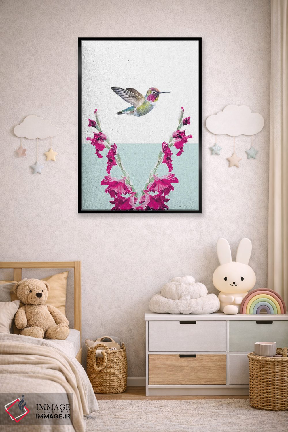 تابلو دکوراتیو مرغ مگس خوار سافاری اثر لولا دیزاین - D5B