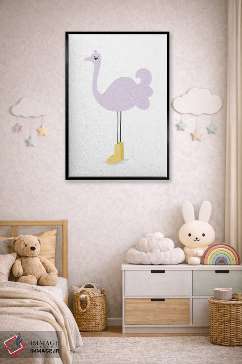 تابلو مینیمال شترمرغ اثر لیدی لوئیز دیزاینز - D6B