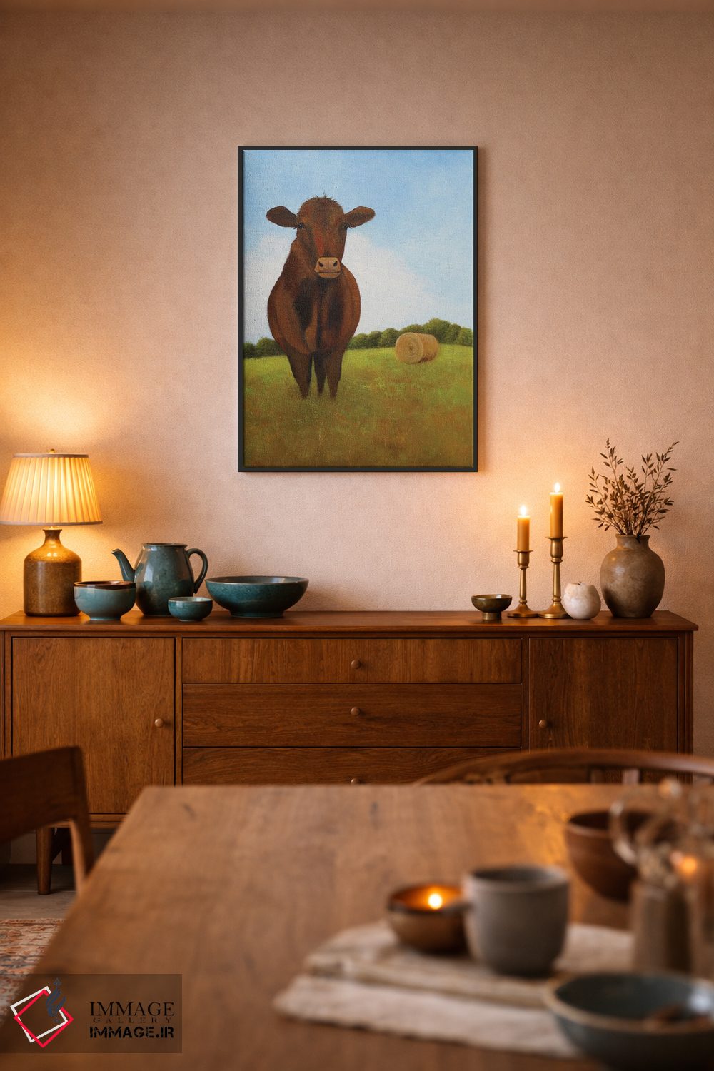 تابلو دکوراتیو قرمز اثر شریل میلر لکی - D6B