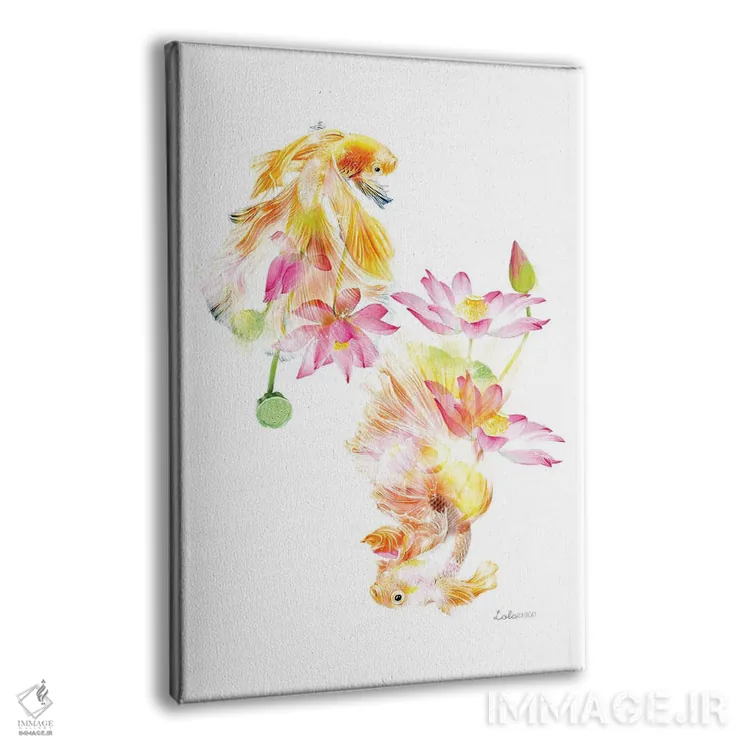 تابلو دکوراتیو ماهی فایتر ژاپنی گیاهی حیات وحش اثر لولا دیزاین - نمای پرسپکتیو محصول