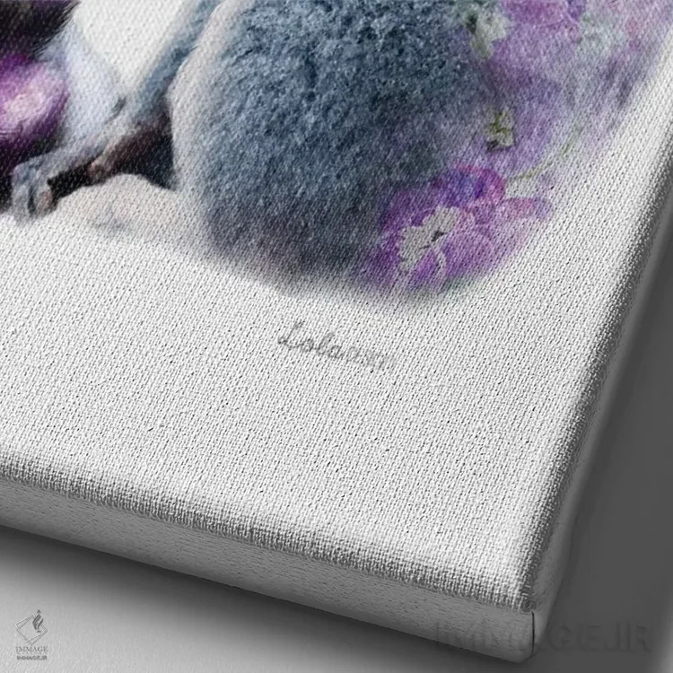 تابلو دکوراتیو لمور گیاهی حیات وحش اثر لولا دیزاین - نمای نزدیک بافت بوم