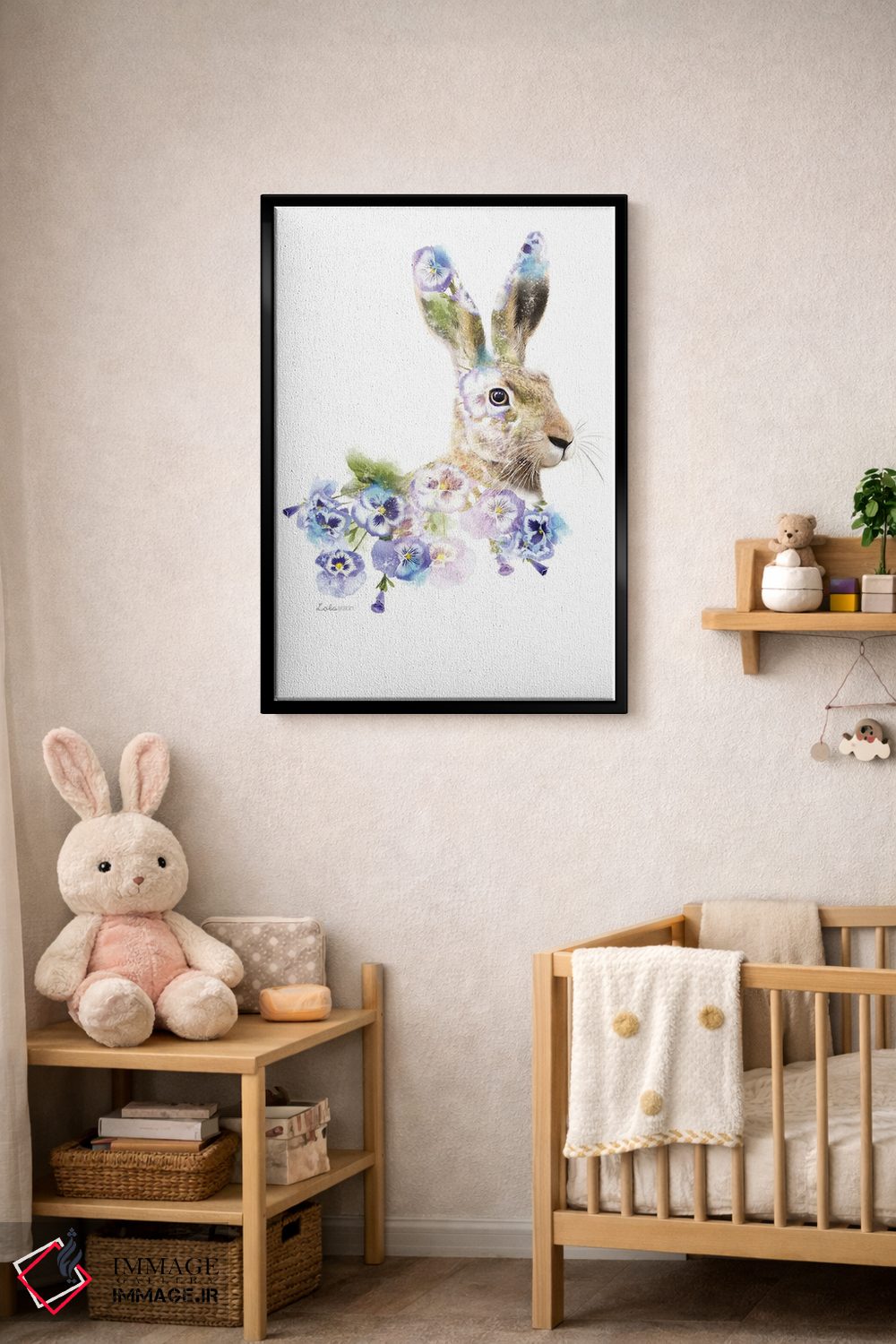 تابلو دکوراتیو خرگوش گیاهی حیات وحش اثر لولا دیزاین - D4B