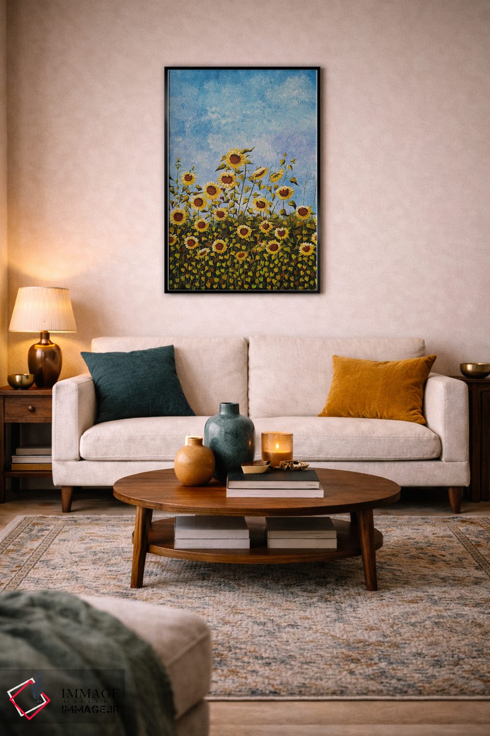 تابلو دکوراتیو مزرعه آفتابگردان اثر شریل میلر لکی - D5B