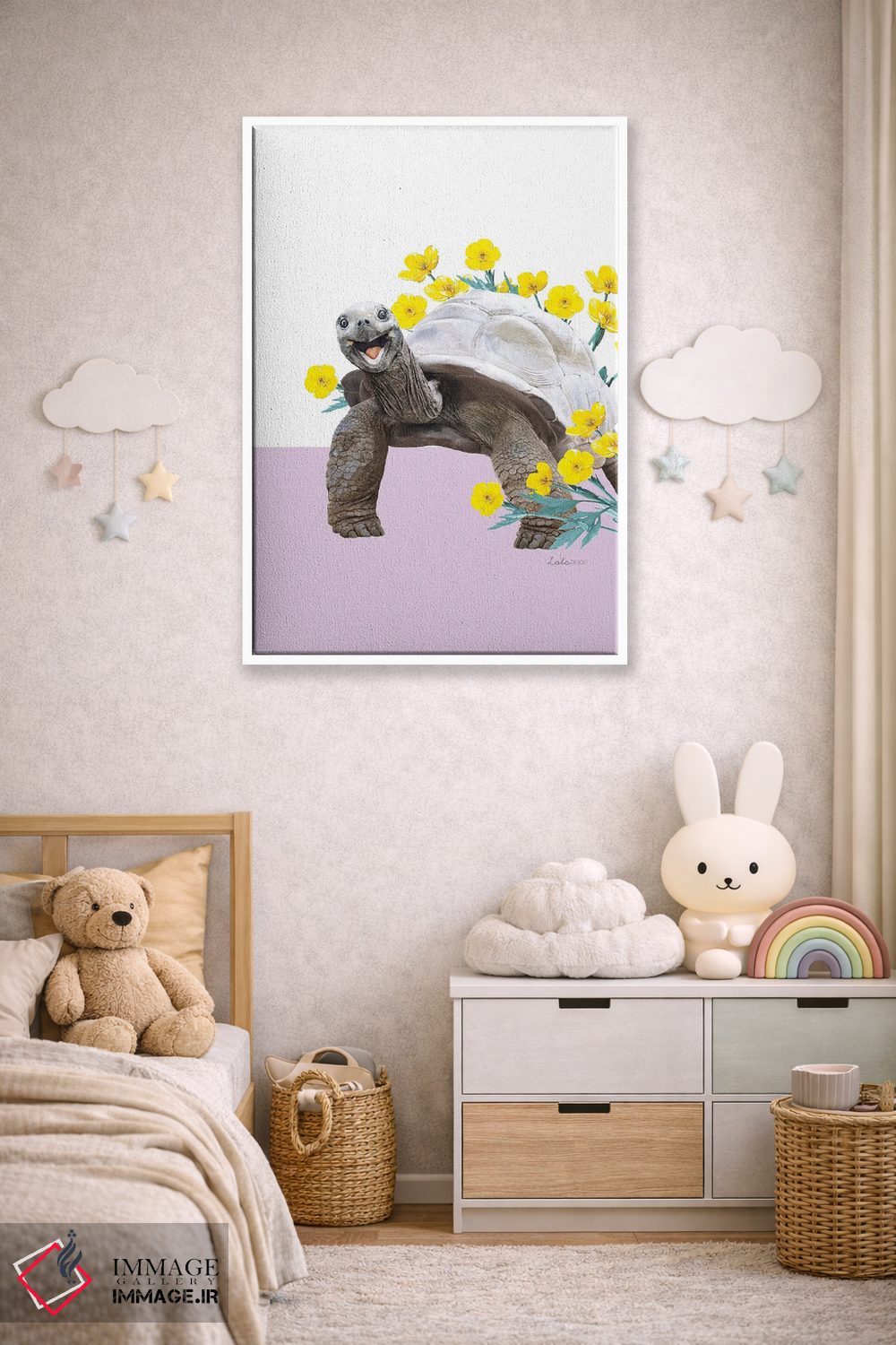 تابلو دکوراتیو لاک پشت خشکی سافاری اثر لولا دیزاین - D5W