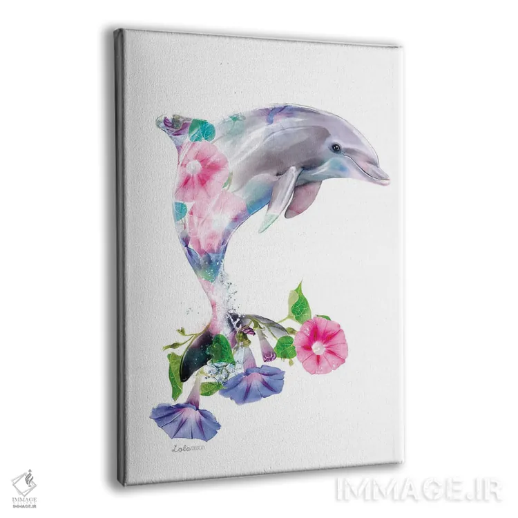 تابلو دکوراتیو دلفین گیاهی حیات وحش اثر لولا دیزاین - نمای پرسپکتیو محصول