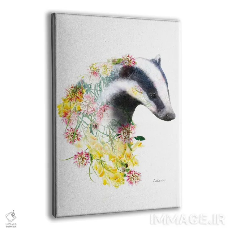 تابلو دکوراتیو گورکن گیاهی حیات وحش اثر لولا دیزاین - نمای پرسپکتیو محصول