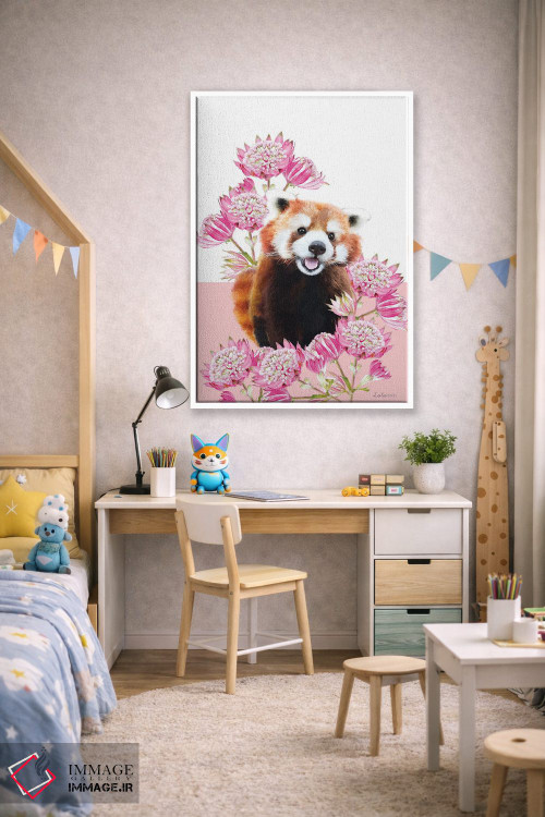 تابلو دکوراتیو پاندای قرمز سافاری اثر لولا دیزاین - D1W