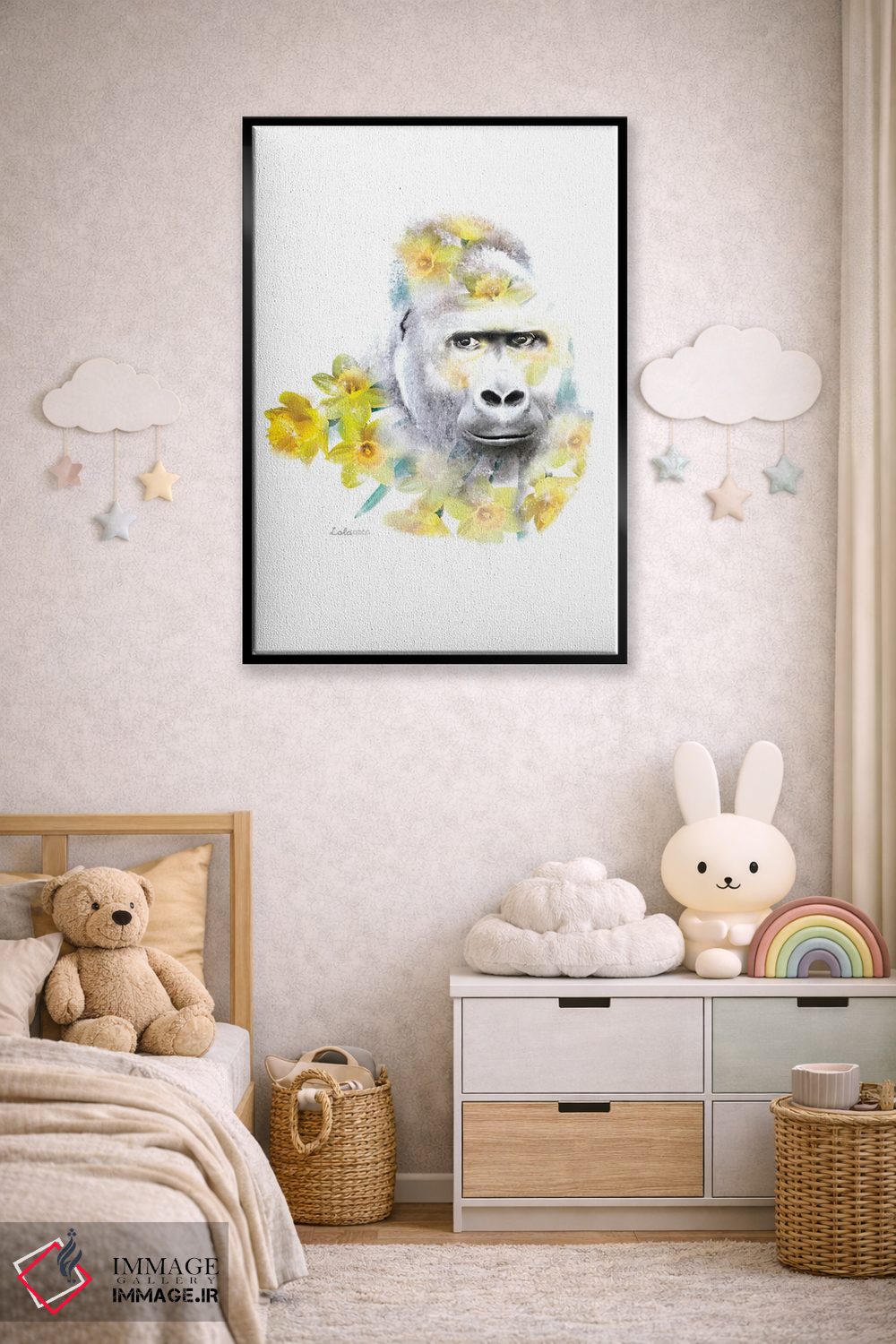 تابلو دکوراتیو گوریل گیاهی حیات وحش اثر لولا دیزاین - D6B