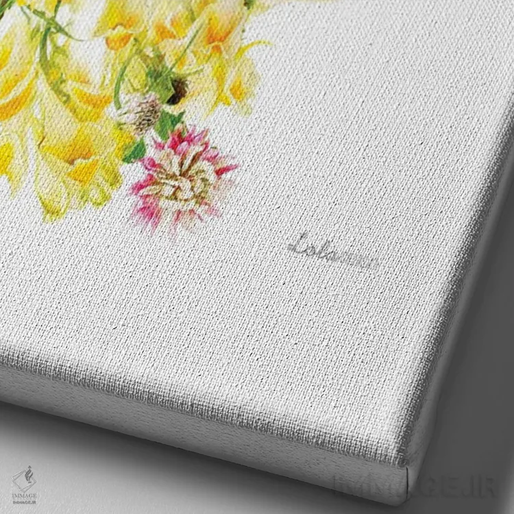 تابلو دکوراتیو گورکن گیاهی حیات وحش اثر لولا دیزاین - نمای نزدیک بافت بوم