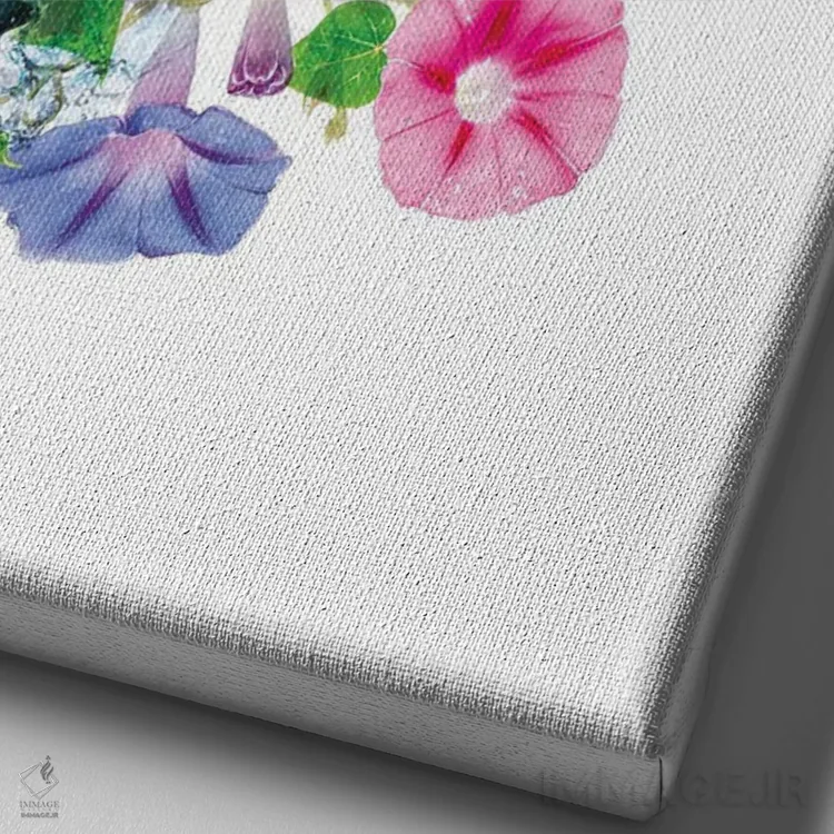 تابلو دکوراتیو دلفین گیاهی حیات وحش اثر لولا دیزاین - نمای نزدیک بافت بوم