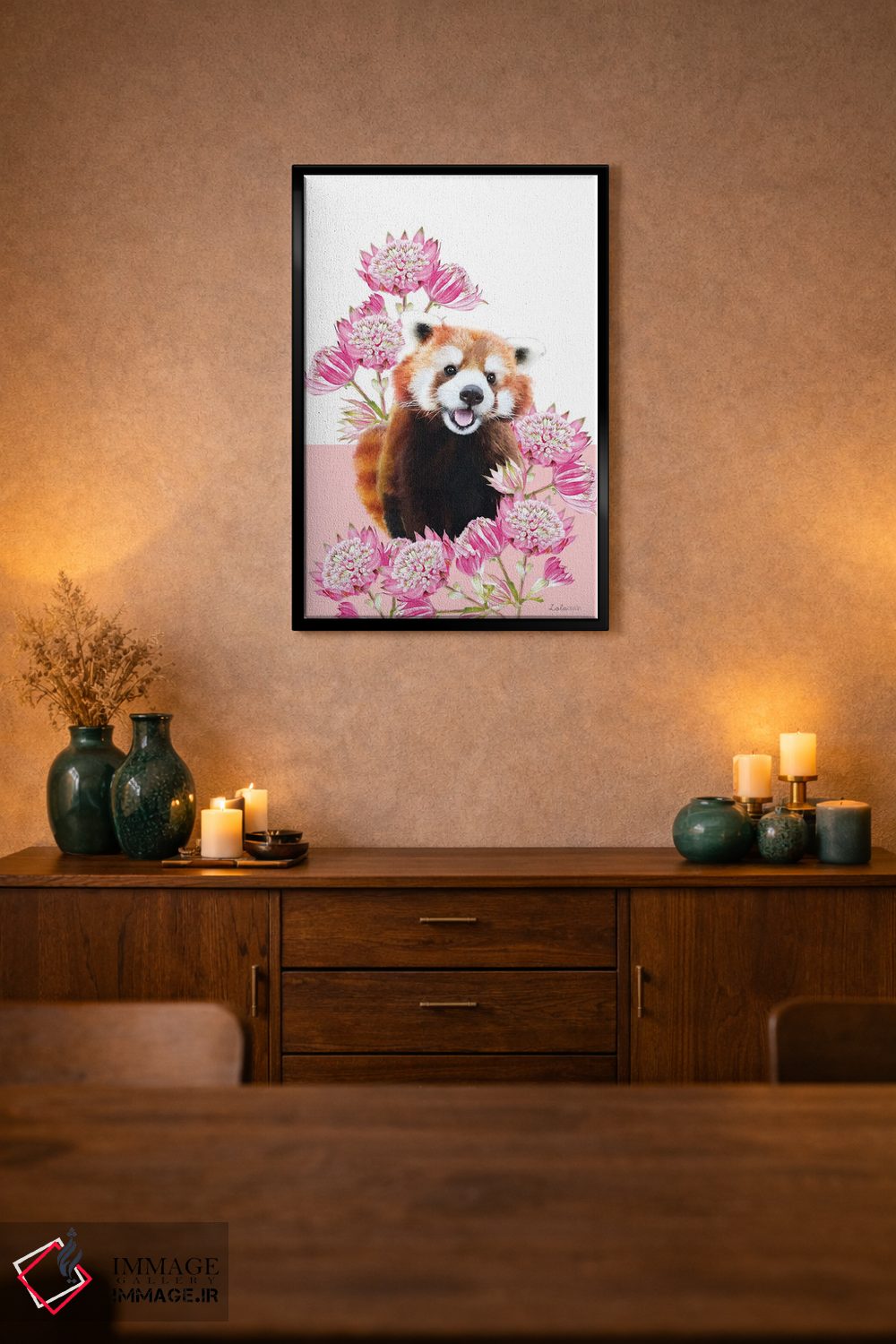 تابلو دکوراتیو پاندای قرمز سافاری اثر لولا دیزاین - D2B